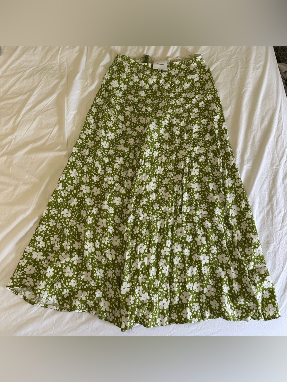 Reformation Green Floral Midi Skirt - Women's size 4